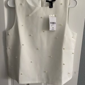 White dress tank (pearl accents)